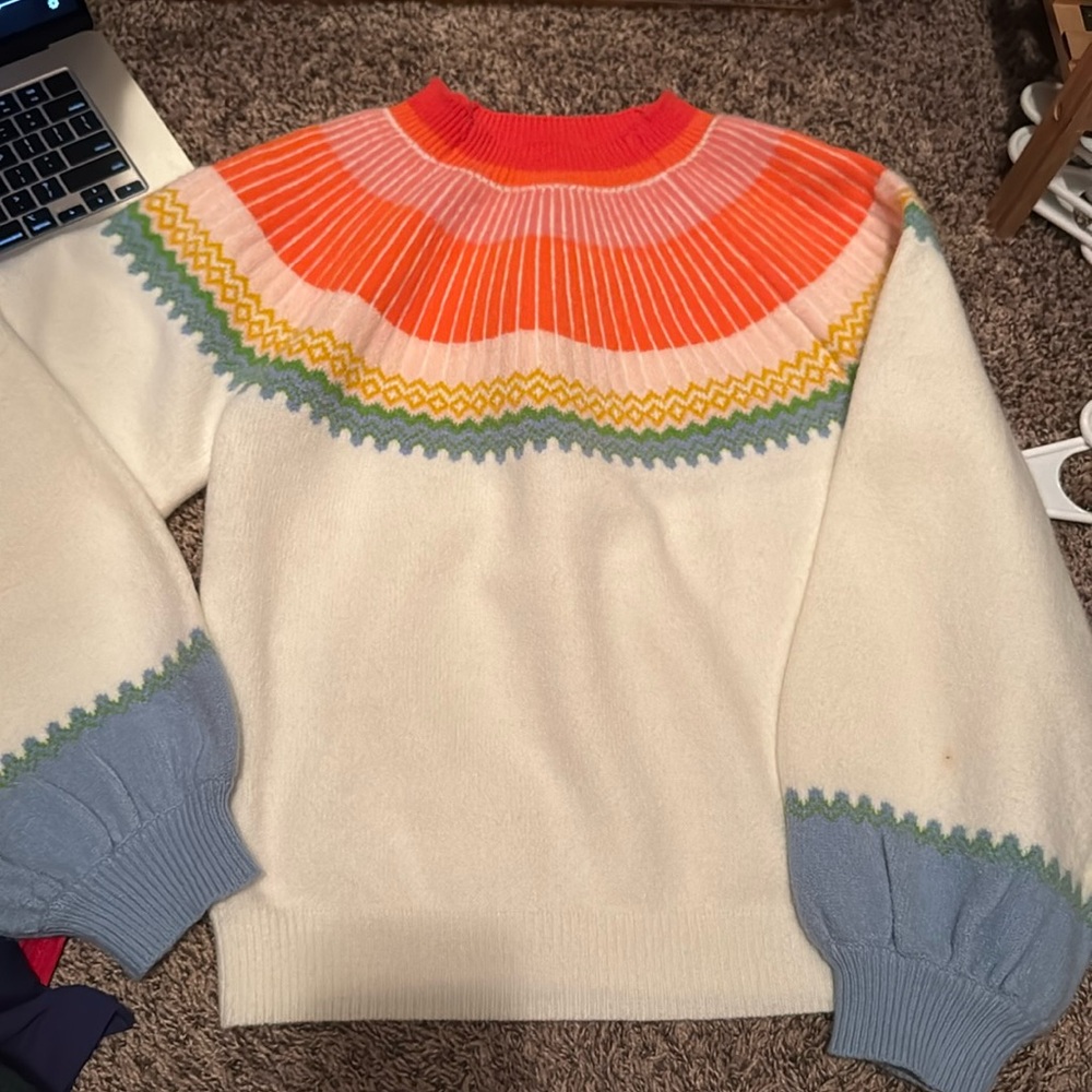 Tuckernuck Hyacinth House Fair Isle colorful Sweater XS New and Never Worn